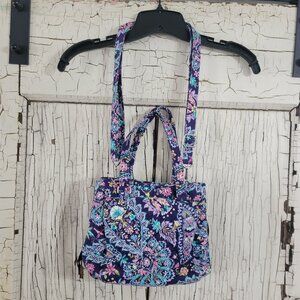 Vera Bradley French Paisley Purple Mini Multi Compartment Crossbody Purse Bag